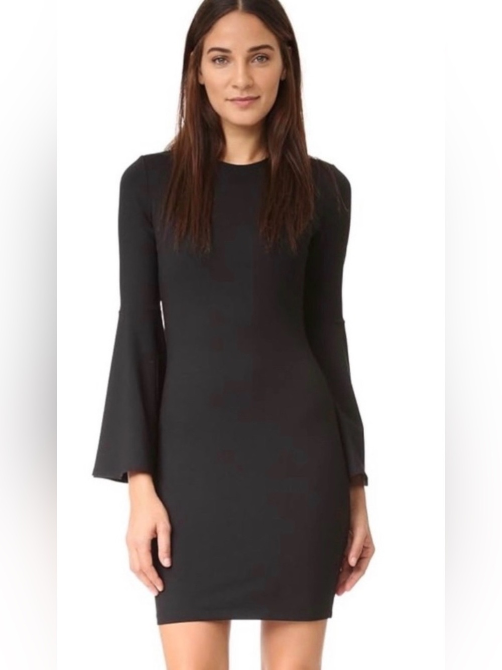 Susana Monaco Serena Bell sleeved mini dress in black